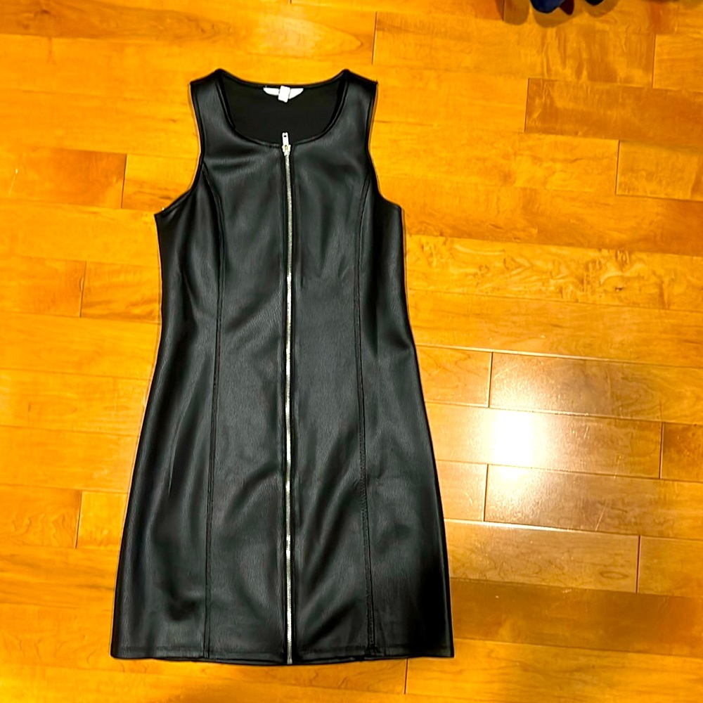 Jack by BB Dakota- like leather/snake print zipper dress, Medium. Like new.